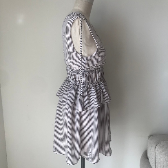 Line + Dot Tie-Sleeve Ruffle Striped Mini Dress - Picture 7 of 8